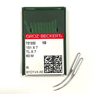 10 Pk. Groz-Beckert 151X7, TLX7, 60M Curved Serger Overlock Machine Needles ( Merrow )