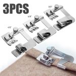 3Pcs / Set Presser Foot for Sewing Machine Domestic Sewing Machine Foot Presser Roller Hem Feet For Brother Singer
