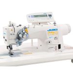 JUKI LH-3568 2 Needle Semi-Dry-Head Lockstitch Machine With Organized Split Needle Bar With Table and Servo Motor